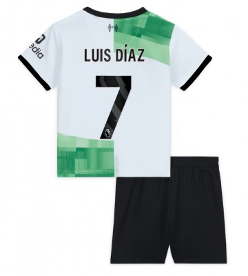 Liverpool Luis Diaz #7 Replika Babytøj Udebanesæt Børn 2023-24 Kortærmet (+ Korte bukser)